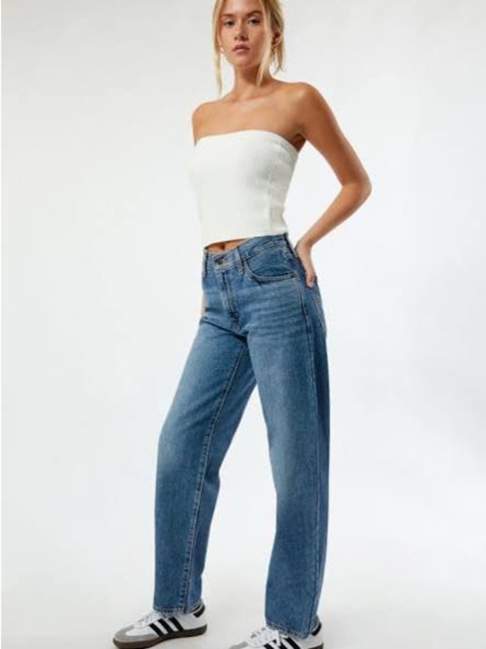 Levi's '94 Baggy Dad Jeans Worn Memory Mid Rise Wide Straight Blue Size 29x31 - Picture 2 of 9